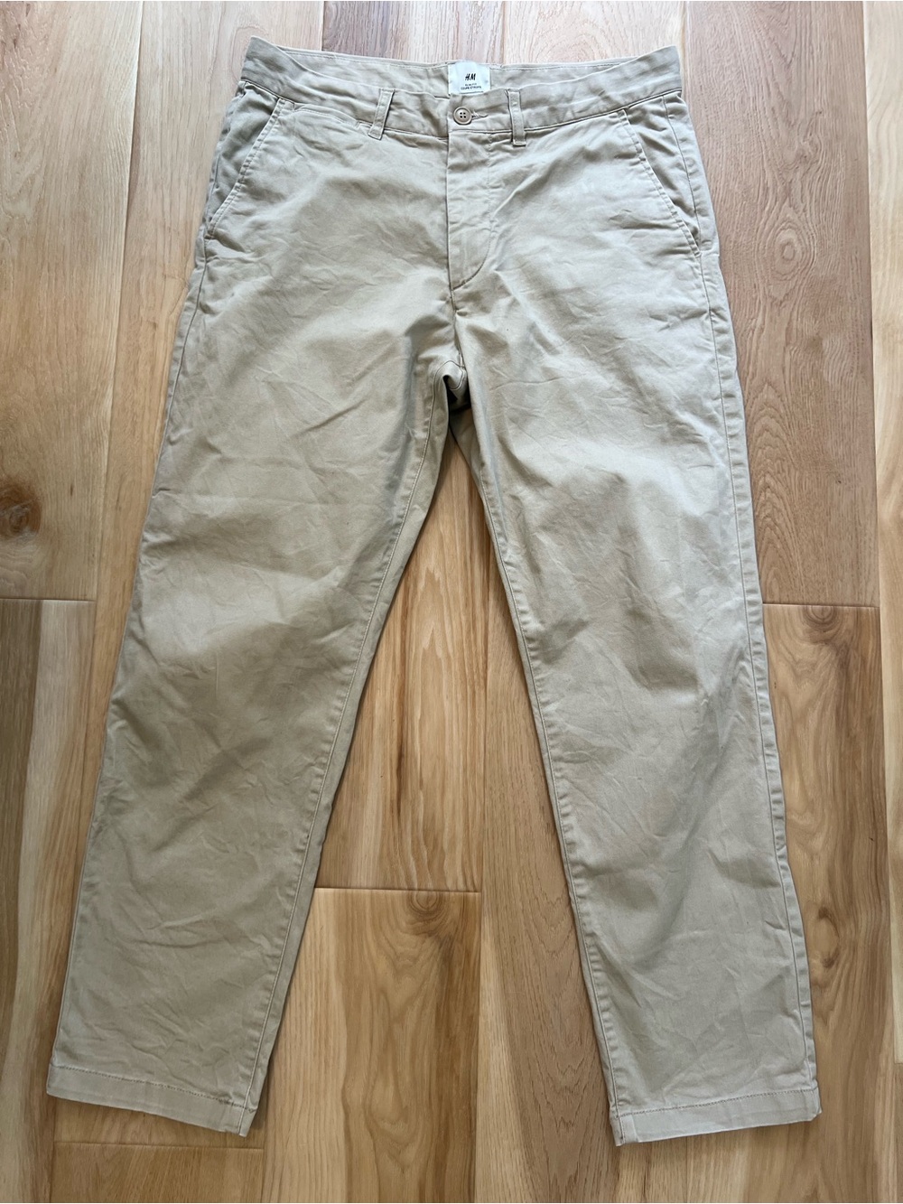 H&M Slim Fit Men's Chinos in Beige Tan Khakis Size 32/30